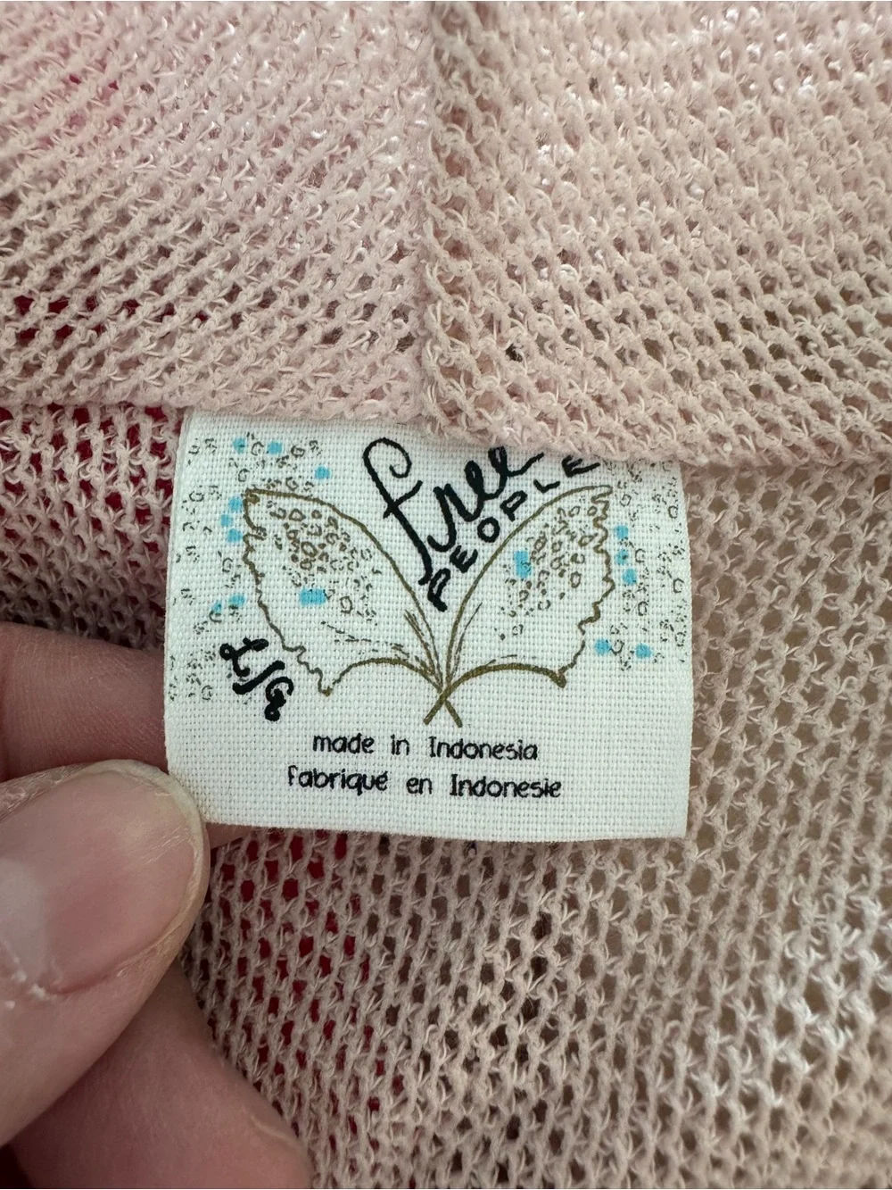 Free People Blush Pink Open Knit Vest